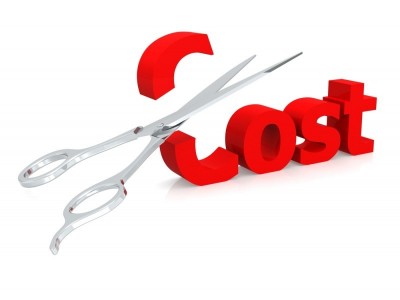 sissors cutting through a cost sign