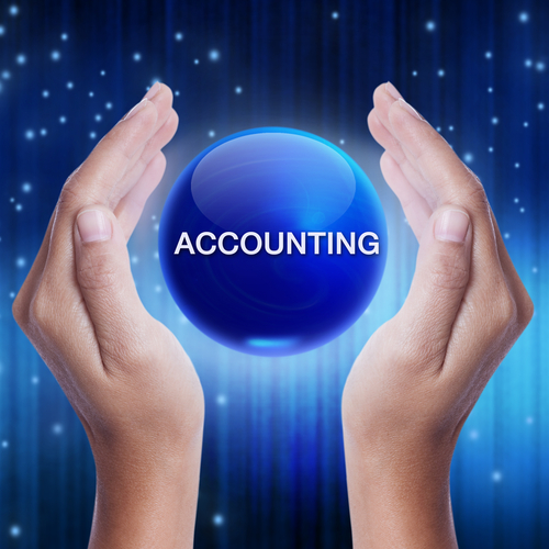crystal ball with the word accounting 